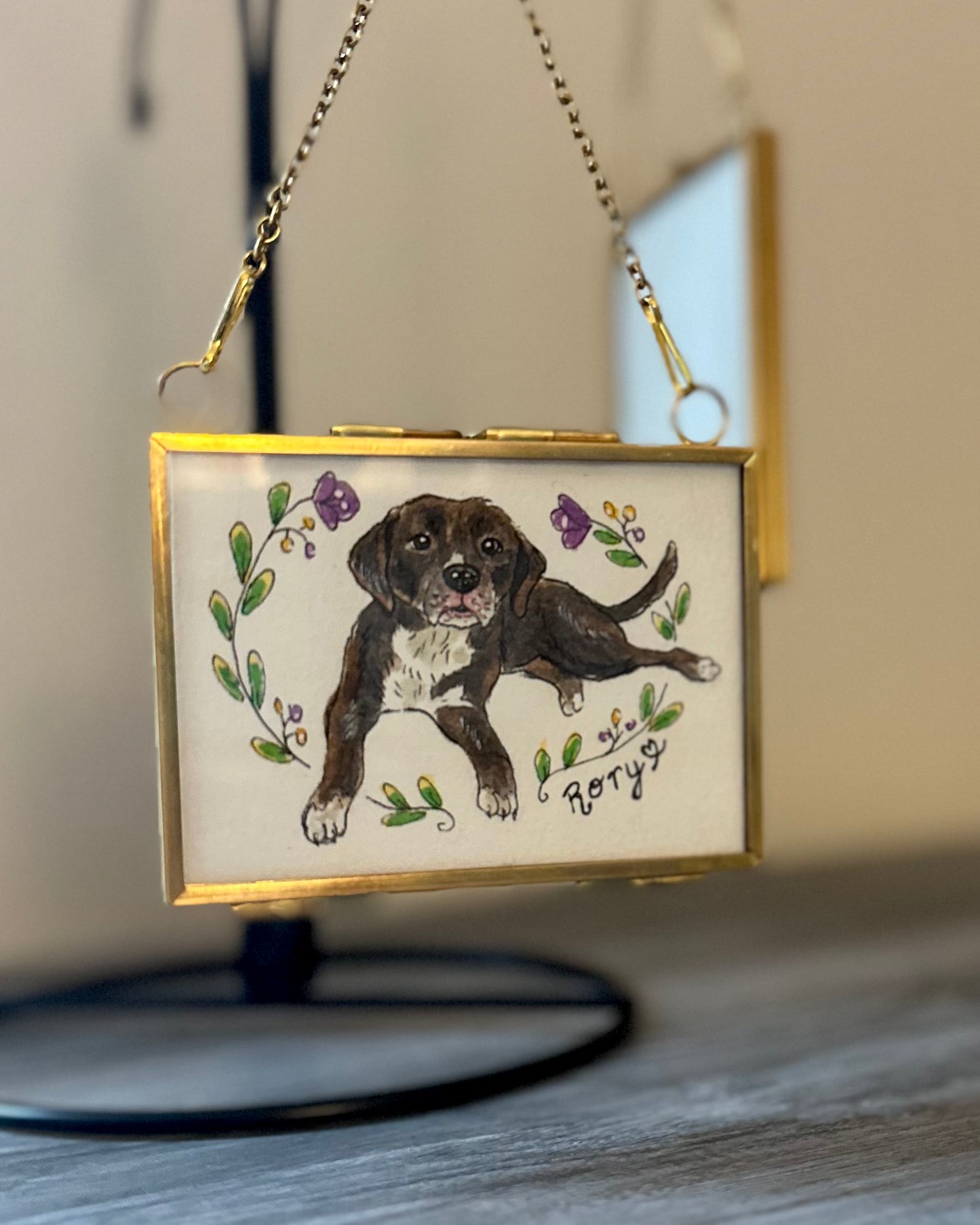 Custom Hand Painted Pet Portrait Watercolor Ornament