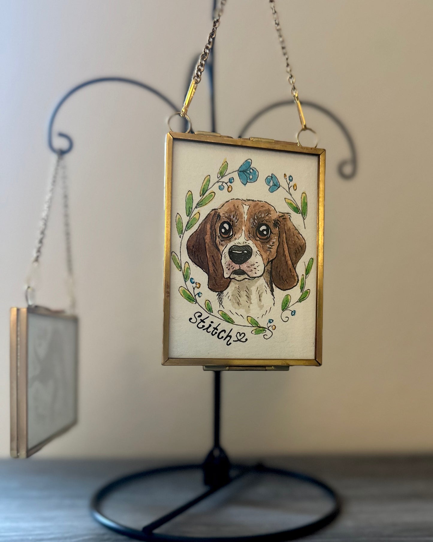 Custom Hand Painted Pet Portrait Watercolor Ornament