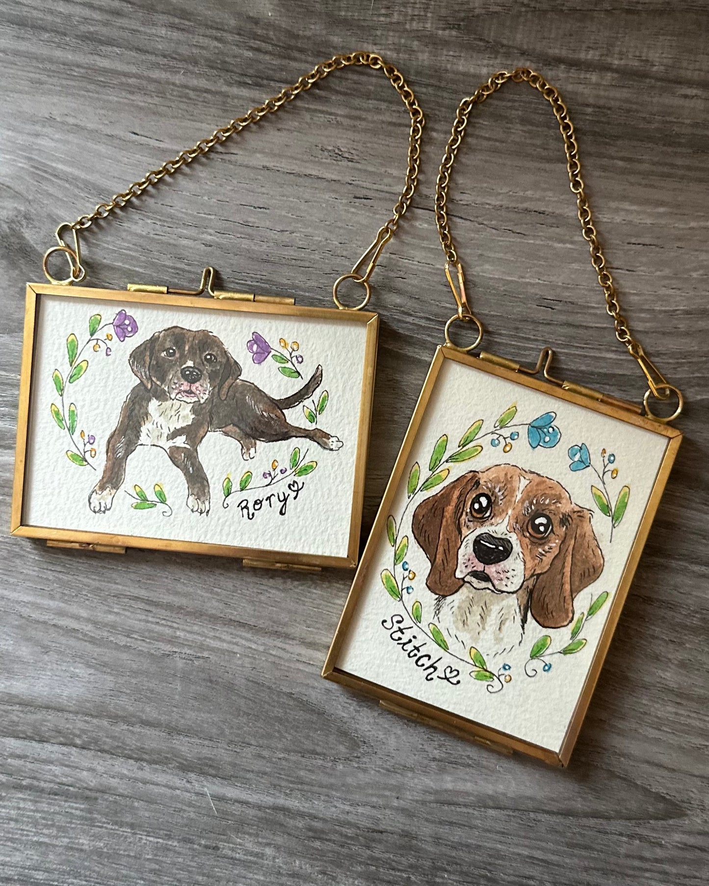Custom Hand Painted Pet Portrait Watercolor Ornament