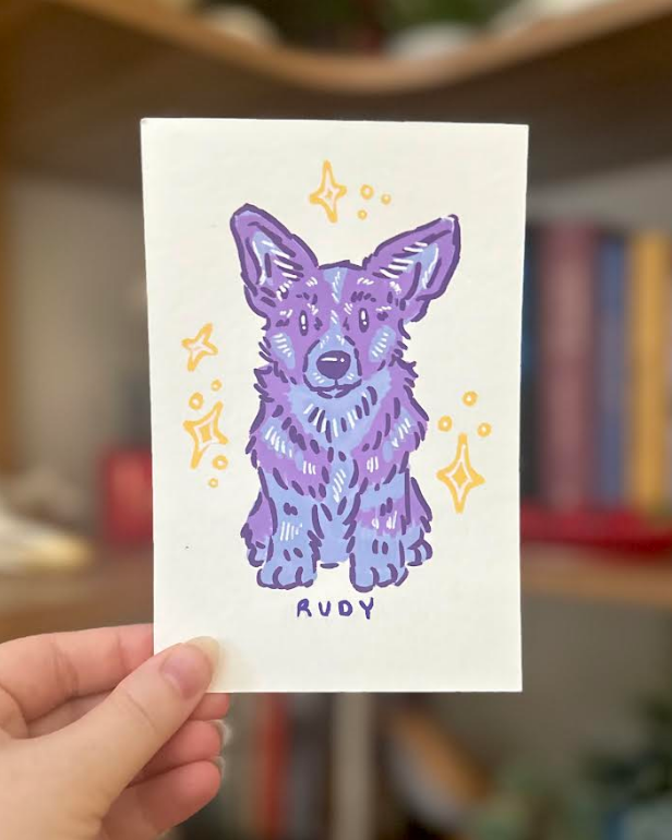 Stylized Colorful Pet Portrait Illustration