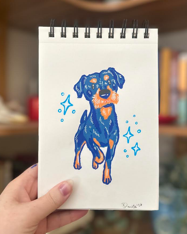 Stylized Colorful Pet Portrait Illustration